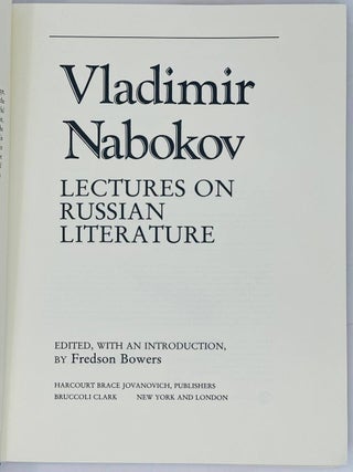 Lectures on Russian Literature