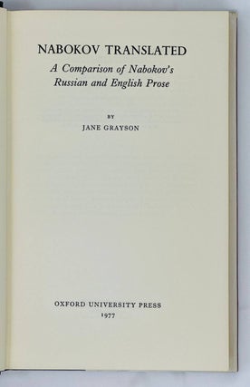 Nabokov Translated. A Comparison of Nabokov's Russian and English Prose