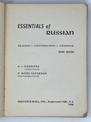 Essentials of Russian. Reading. Conversation. Grammar