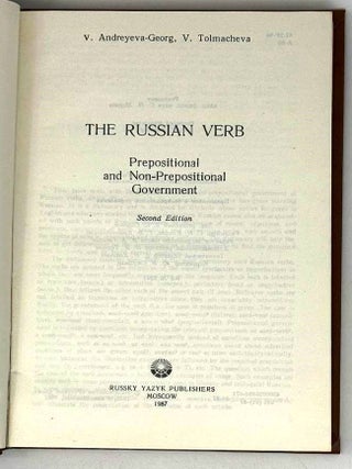 The Russian verb. Prepositional and Non-Prepositional Government