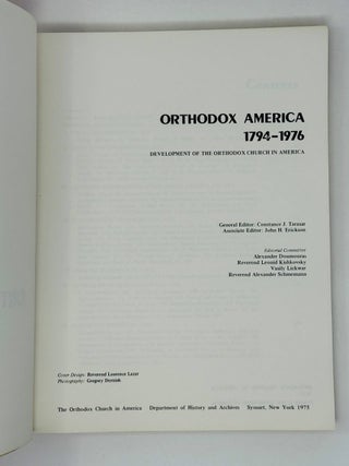 Orthodox America. 1794 - 1976. Development of the Orthodox Church in America
