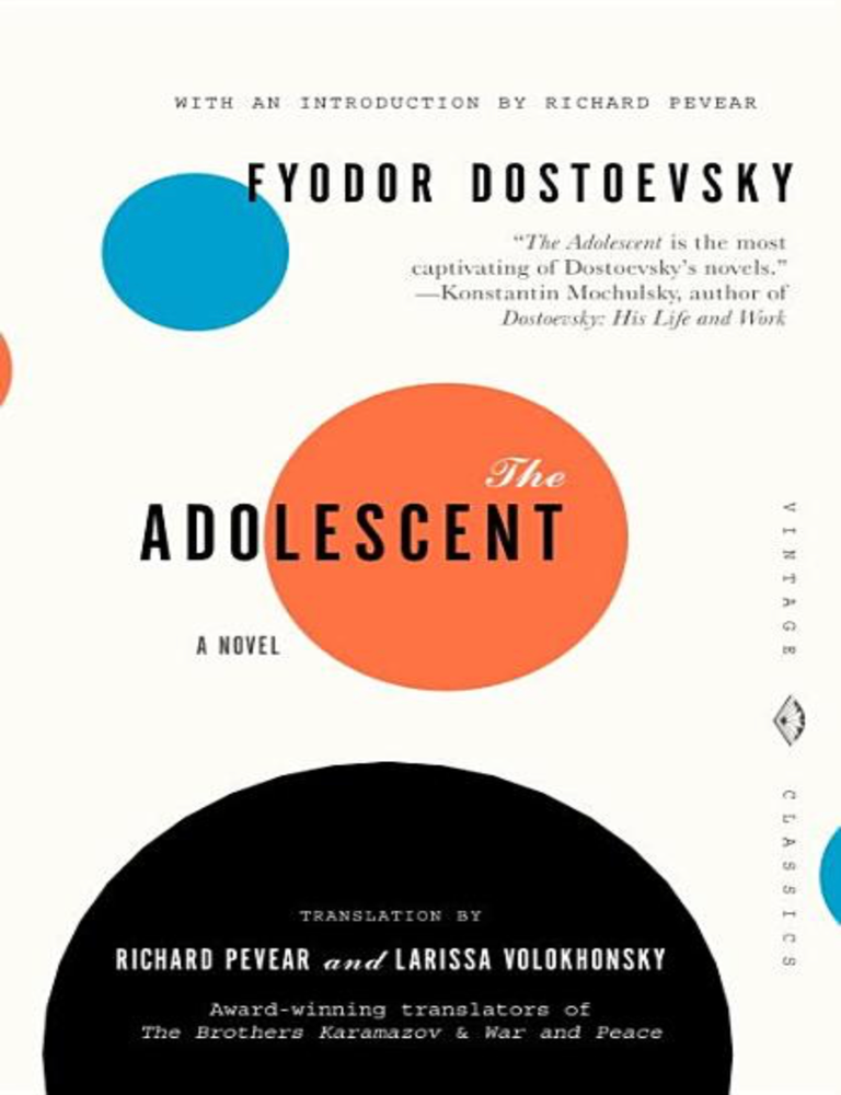 Item #5985 The Adolescent. Fyodor Dostoevsky.